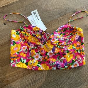 Zara floral underwire crop top
